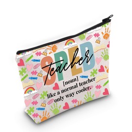 Gzrlyf Sped Teacher Makeup Bag Autism Awareness Special Education Teacher Gifts Iep Gift Thank You Gift Special Ed Cosmetic Bag (SPED teacher noun)