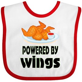 inktastic Funny Chicken Wings Lover Baby Bib White and Red 428f6