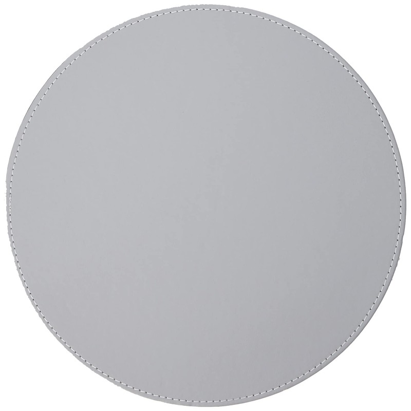 Creative Tops Round Placemats, Faux Leather, Grey/Navy, 29 cm, Set