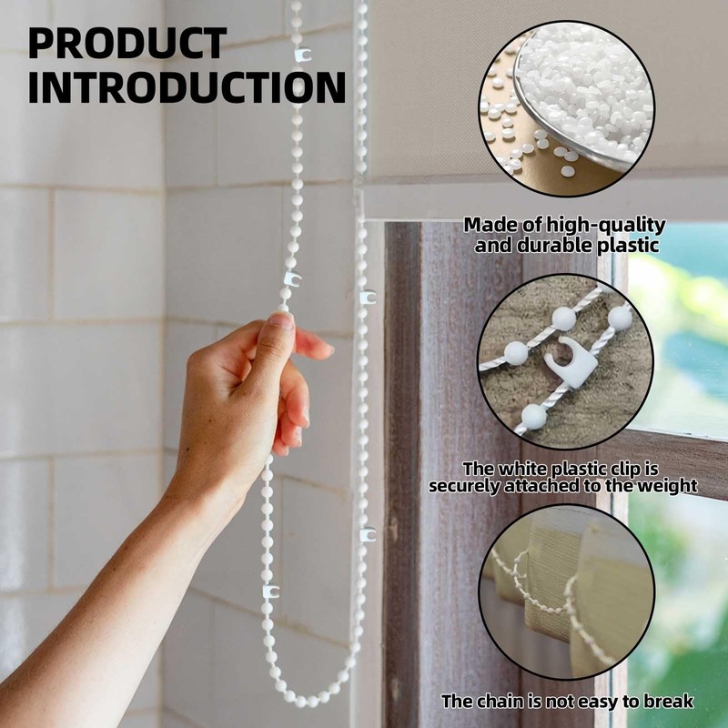Hunter Douglas Blind Parts – 10m Beaded Bottom Chain Replacement