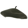 ZAKIRA Plain Wool Beret Hat for Men and Women, olive
