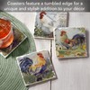 Thirstystone Meadowbrook Roosters 4-Pack Tumbled Tile Stone Coasters with Protective