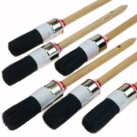 ROTIX -93812 | Pack of 6 Professional Ring Brushes Diameter 25 mm Size 4 | Round Paint Brush | Black Bristles
