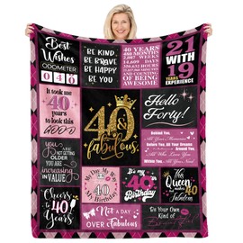 CAPRIFIC 40th Birthday Gifts for Women, 40th Blanket Presents for Women Over 40 Birthday Decorations