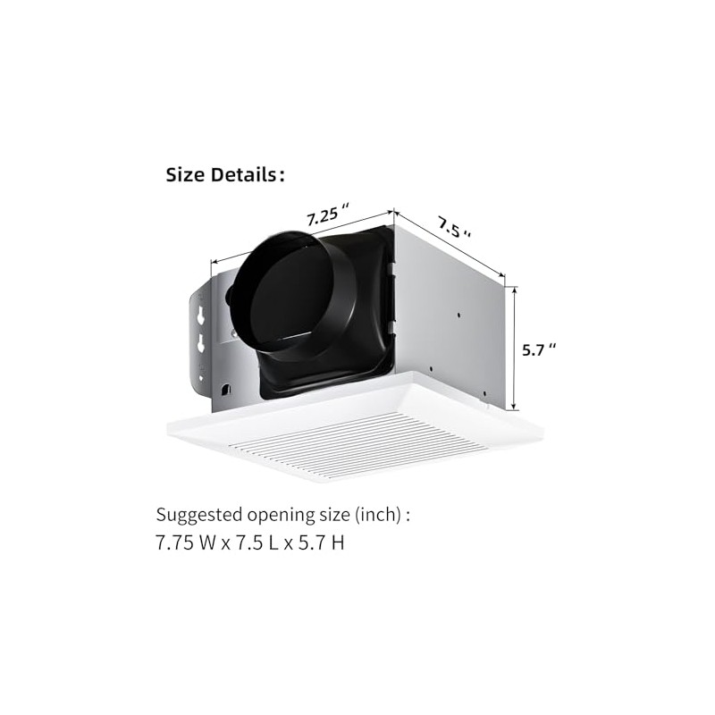 JOEAONZ Bathroom Exhaust Fan 110 CFM Very Quiet with Matel