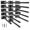 LEOPO Black 16-Pack 8 inch Floating Shelf Brackets, Hidden Shelf