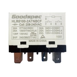 HLR6100-2ATNBCF 208-240VAC 30A 277VAC 6-Pins Compressor Power Relay