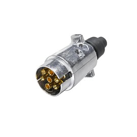 XUEYI 7-Pin Metal Trailer Plug in Accordance with ISO 1724, 12V Aluminium Housing Plug 7-Pin with Waterproof Seal, 7-Pin Hanger Plug, 7-Pin Plug for Car Trailers