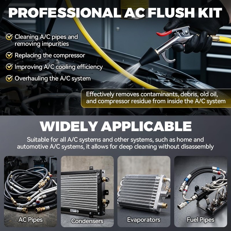 Autory AC Flush Kit Home & Automotive AC System Flush