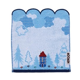 Marushin 1405041900 Handkerchief, Clouds and Moomin Yashiki Scandinavia, Moomin Valley, Stylish, Cute, Women's, Towel, Mini Towel, Towel Handkerchief, Cotton
