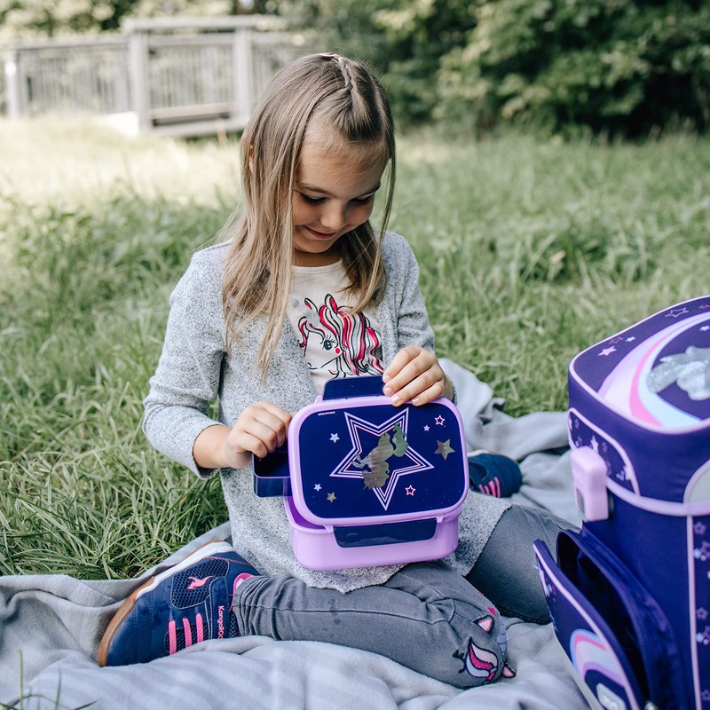 Scooli Dreamland Plastic Lunch Box with Insert and Locking Clip,