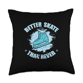 skating ice skating sport ice rink ice ice rink Better Never Skating Throw Pillow, 18x18, Multicolor