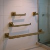 Bathroom Hardware Set Brushed Brass Wall Mounted Contemporary Design 25in