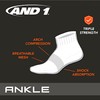 AND1 Boys Quarter Socks - 8 Pack Moisture Wicking Cushioned