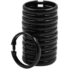 Curtain Rings Curtain Clips Hooks Sliding Rings Opening Design Inner Diameter 50mm Plastic Curtain O-Ring Hooks Easy to Install Plastic Shower Curtain Hooks for Bathroom Shower Window Rod Easy to Slide Over Standard Shower Rod (Set of 12 Black)