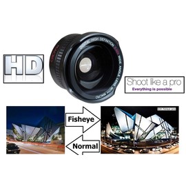 Ultra HD Panoramic Fisheye Lens for Sony Alpha A5000 A5100 ILCE-5000 ILCE-5100 (40.5mm Compatible)