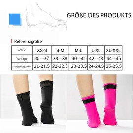 Tyuodna 3 mm neoprene socks, non-slip diving socks for adults, women, men, waterproof, thick swimming socks, for snorkelling, swimming, black