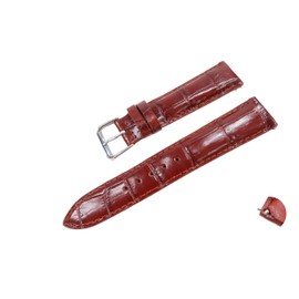 Pelgio Genuine Crocodile Alligator Belly Skin Leather Quick Release Men's Watch Strap Band with Buckle 18 mm. 20 mm. 22 mm. 24 mm. 26 mm. (Chestnut Brown, 20 mm.)
