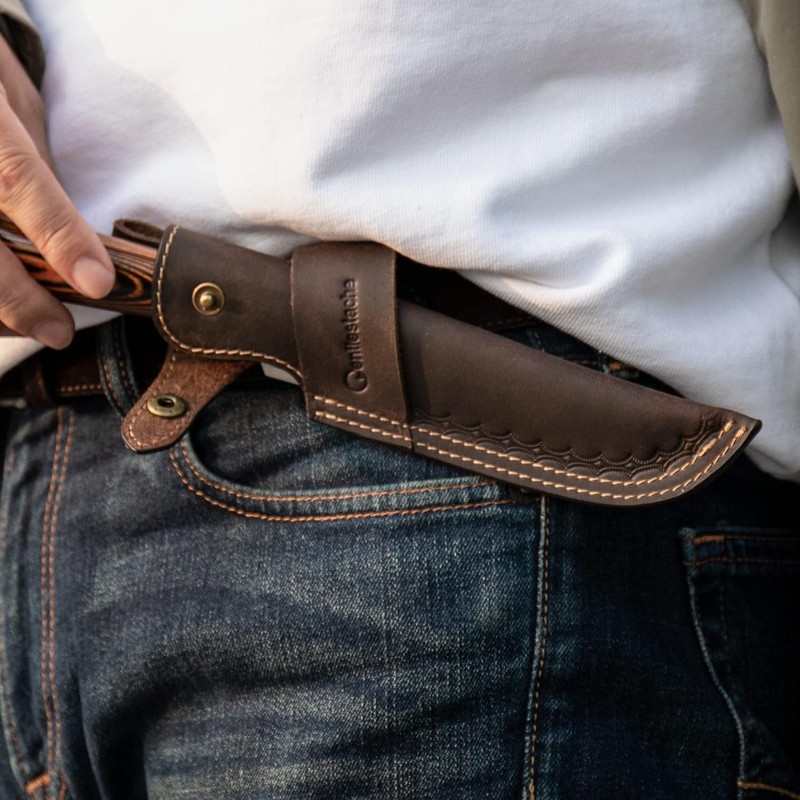 Gentlestache Horizontal Knife Sheath for 5 inch blade, Compact Draw,