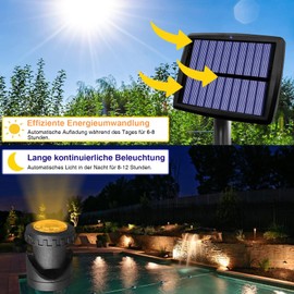 Justup Solar Pond Lighting, LED Underwater Spotlight, Pond Lighting with IP68 Waterproof, Auto On/Off Landscape Light, Garden Lighting for Garden, Patio, Tree (Pack of 2)
