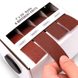 BOEREU Emery Cloth Rolls Include 4 Different grit Sizes of Sandpaper Rolls (150-400 grit) with Dispenser for Convenient and Practical Sandpaper Rolls Suitable for Different Grinding and polishing