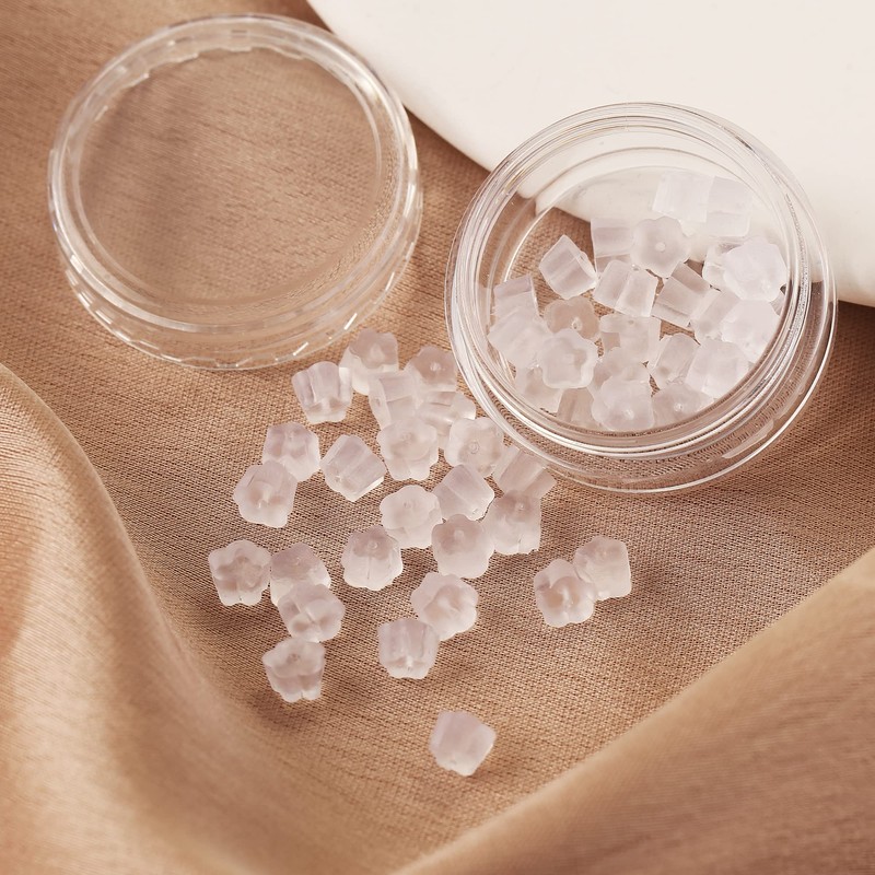 Rubber Earring Backs Soft Clear Earring Backings for Studs Hypoallergenic