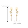 BriLove Crystal Statement Flower Dangle Earrings Unique Chic Long Tassel