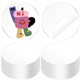 Glarks 30pcs 70mm Blank Clear Acrylic Circle Disc Set, Round Acrylics Blanks Bulk, Circle Disc Ornament, Round Blanks Discs for Paintings, Art Craft