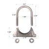Elifecenter Heavy Duty 1.75" 1-3/4 Inch Exhaust U Bolt Clamps