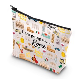 WSNANG Italy Rome Travel Makeup Bag Rome Journey Cosmetic Bag Rome Travel Souvenir Bag Rome Italy Bachelorette Makeup Bag (Rome bag)