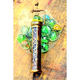BRASSLICIOUS Vintage Brass Kaleidoscope Marble Eyepiece Handcrafted Kaleidoscope for Adult and Kids Just Twist The Marble Create Lots of Design Inside The Kaleidoscope