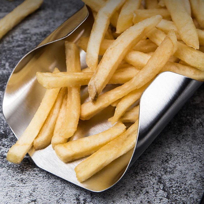 Binnan Chip Scoop, Stainless Steel Scoop Fryer Bag with Right
