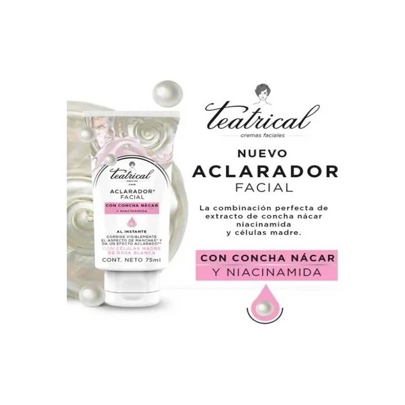 Crema Aclaradora Tetrical Concha Nacar Niacinamida 2pzs Todo Tipo Piel