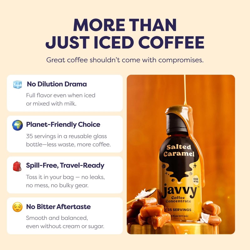 Javvy Premium Arabica Coffee Concentrate 6 Fl Oz Brewed Naturally