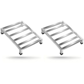 Zepkouel 2 Pack Dunnage Rack,15.7"X11.8"X3.5" Stainless Steel Dunnage Racks,Kitchen Basement Garage Storage Racks,1000 lbs Capacity