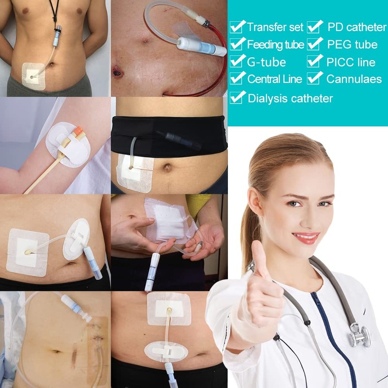 Feeding Tube Adhesive Wound Dressing Sponge Split Drain Bandage for
