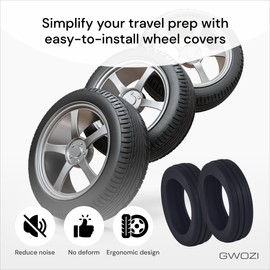 GWOZI Luggage Wheel Covers Set of 8 - Wear-Resistant Luggage Wheel Protector Covers - Silicone Suitcase Wheel Covers, Noiseless - Luggage Accessories