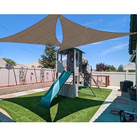 Coarbor 23'x23'x23' Sun Shade Sail Triangle Heavy Duty Fabric Cloth Screen for Patio Garden Yard Deck Pergola Canopy Water Permeable & UV Resistant (Brown)