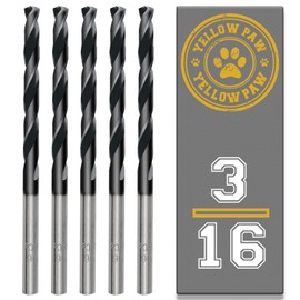 3/16 Inch Drill Bit (5 Pack) Industrial Grade M35 Cobalt Titanium Aluminum Nitrite - 3/16" Diameter & Total Length of 3-1/2" with Working Length of 2-5/16" Easily Drill Into Metal, Steel, & Aluminum