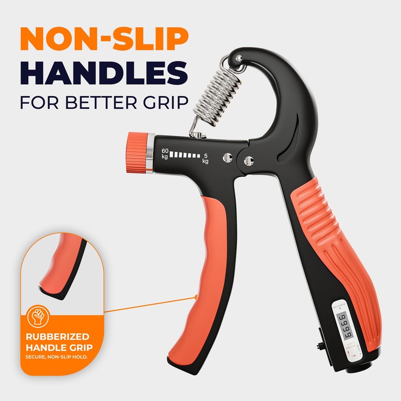 BOLT RUSH Adjustable Grip Strengthener, Grip Trainer (10-100 kg), Forearm