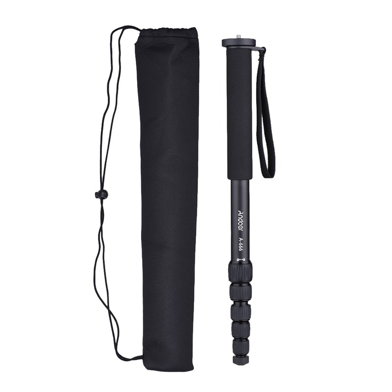 Andoer A-666 181cm/5.9ft Telescoping Aluminum Camera Monopod Unipod Stick 6-Section