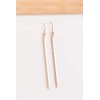 Minimal Simple Long Rose Gold Plated Bar Dangle Earrings