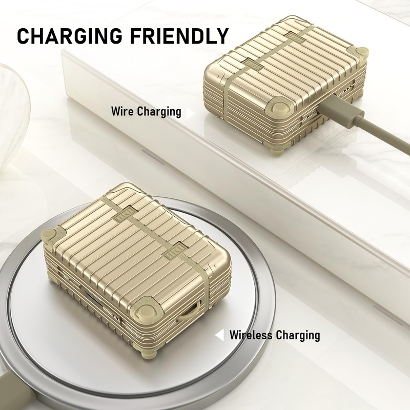 AirPods Pro 2 Case Cover, KOREDA Funny Suitcase Design Case