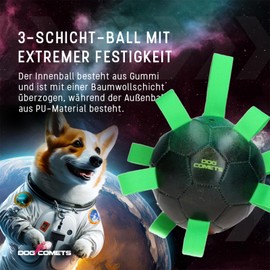 Dog Comets Hypernova - Hundespielzeug - Hundeball mit Nylonschlaufen - Schwimmend - Grün - Ø 15 cm
