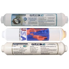 3 Filter Set for 4-stage MyWaterClub Countertop Reverse Osmosis Systems, including 5m Sediment, T28 and T33 inline filter cartridges