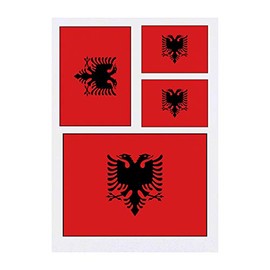 4 x 'Albania Flag' Temporary Tattoos (TO00014510)