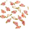 100 Pcs 15mm Multicoloured Mini Rose Flowers Satin Ribbon Bows