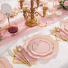 WONDERFUL 350PCS Pink Plastic Plates for Party Plates Disposable Heavy
