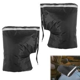 Motorcycle Handlebar Hand Boots, Winter Handlebar Warmers, Universal Handlebar Gloves, Waterproof with Reflective Strips, Winter Gloves, Handlebar Gloves for Motorcycle, Scooter