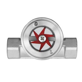 Antrader 1/2"NPT Female 304 Stainless Window Sight Glass Flow Indicator with Impeller,1Pcs (DN15-1/2")